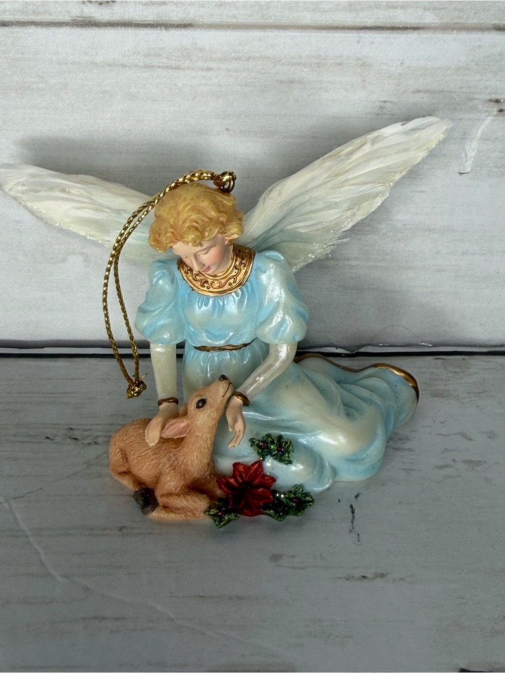 Bradford Editions Loving Friends Millennial Angel Ornament 2001 Deer Fawn
